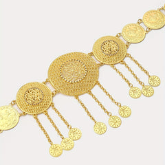 Metal Tassel Round Waist Chain for Dance Party Ethnic Waistband