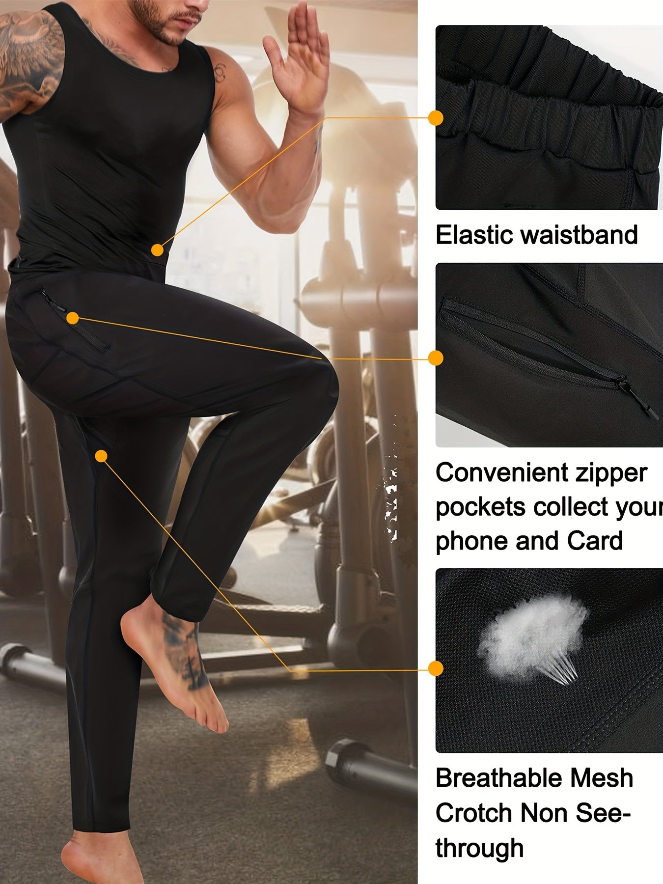 Men's Hot Thermo Body Shaper Sweat Pants for Weight Loss