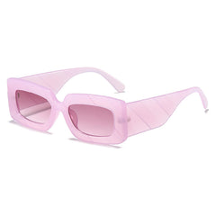 Rectangle Stripe Embossed Sunglasses Thick Temple Classic Eyeglasses