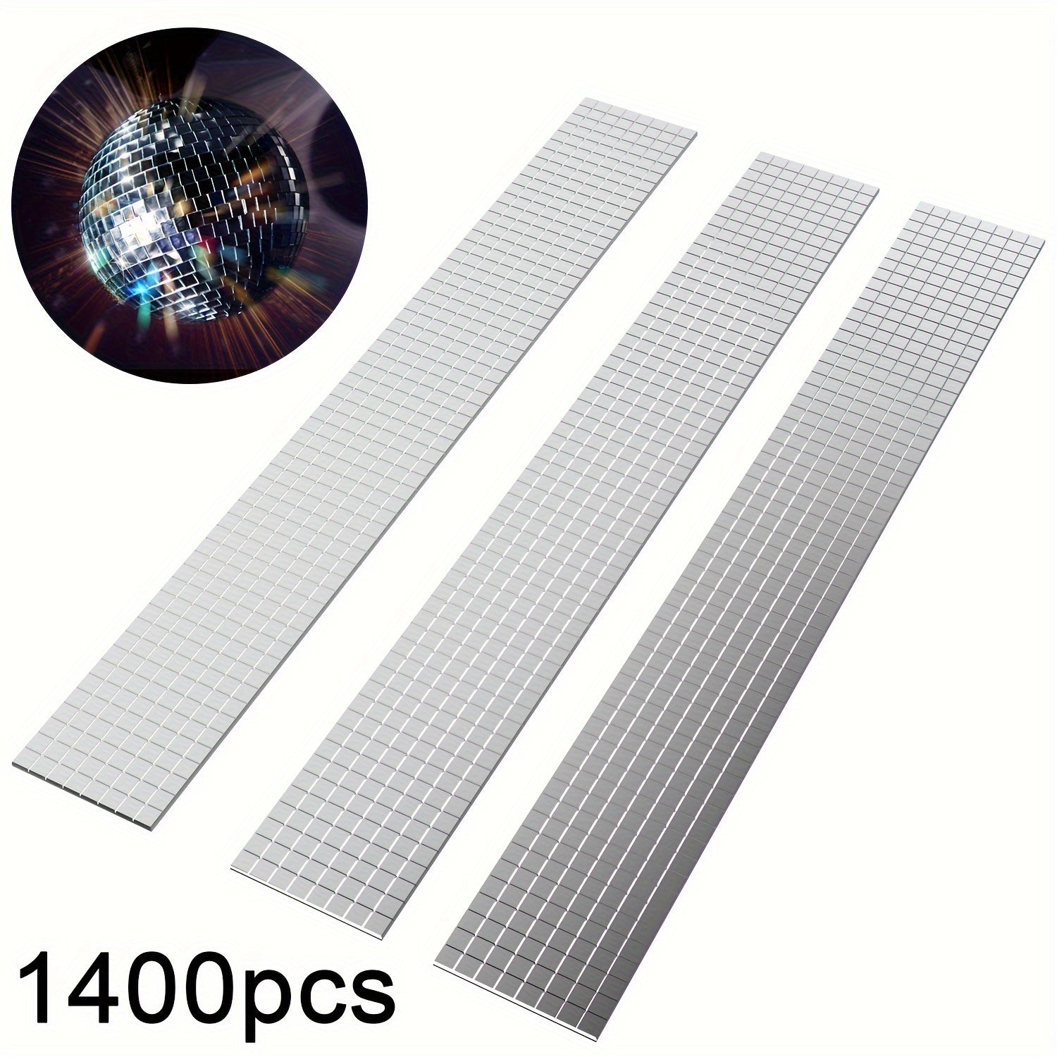 1400pcs Mini Square Glass Mirror Tiles 5x5mm Self Adhesive Stickers
