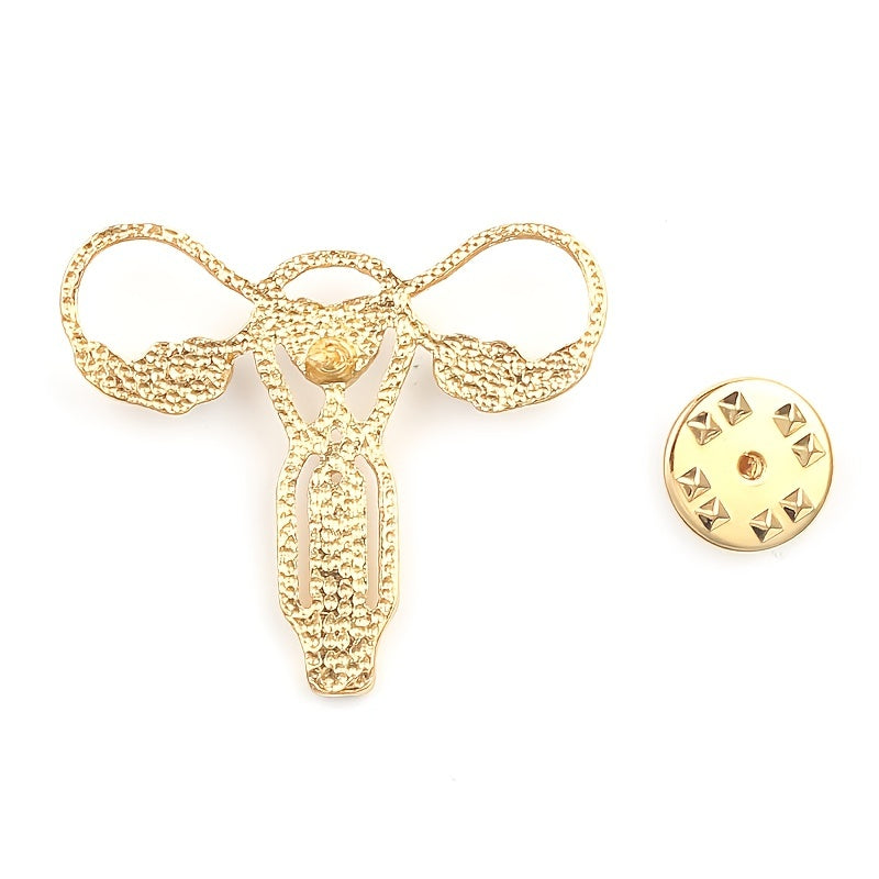 Pearl Crystal Uterus Brooch Feminine Health Pin for Doctors Nurses