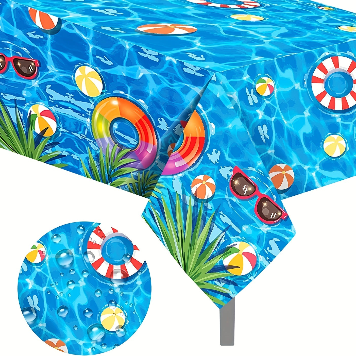 Disposable Pool Tablecloth for Beach Themed Party