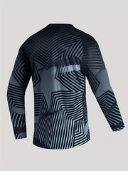 Men's Star & Letter Print Long Sleeve Top for Motorcycling