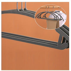 10pcs Flocking Hanger Organizer Non-slip Clothes Support