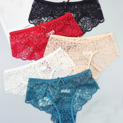 5-Pack Women's Sexy Lace Mid-Waist Panties