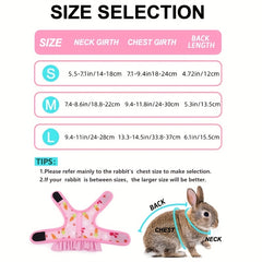 Comfortable Breathable Rabbit Harness Leash - Rabbit Vest & Breathable Leash Set