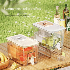 6L Plastic Drink Dispenser with Spigot and Lids for Fridge Parties