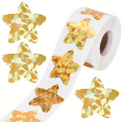 500pcs Holographic Golden Star Stickers Self-Adhesive Metallic Glitter Foil