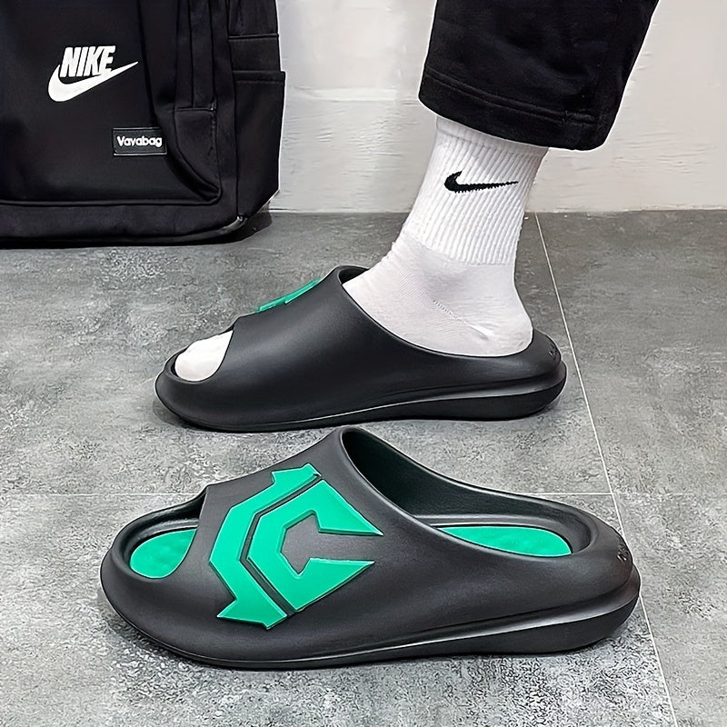 Men's Non Slip Slides Lightweight Open Toe Quick Dry Slippers