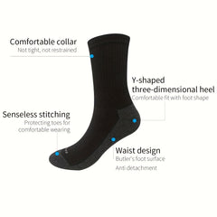6 Pairs Unisex Casual Breathable Mid-calf Socks