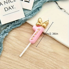 Bowknot Birthday Number Candle Princess 0 9 Number Candles Cake Decor