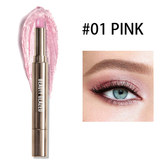 10 Colors Waterproof Diamond Eyeshadow Stick Matte Pink Silkworm Champagne