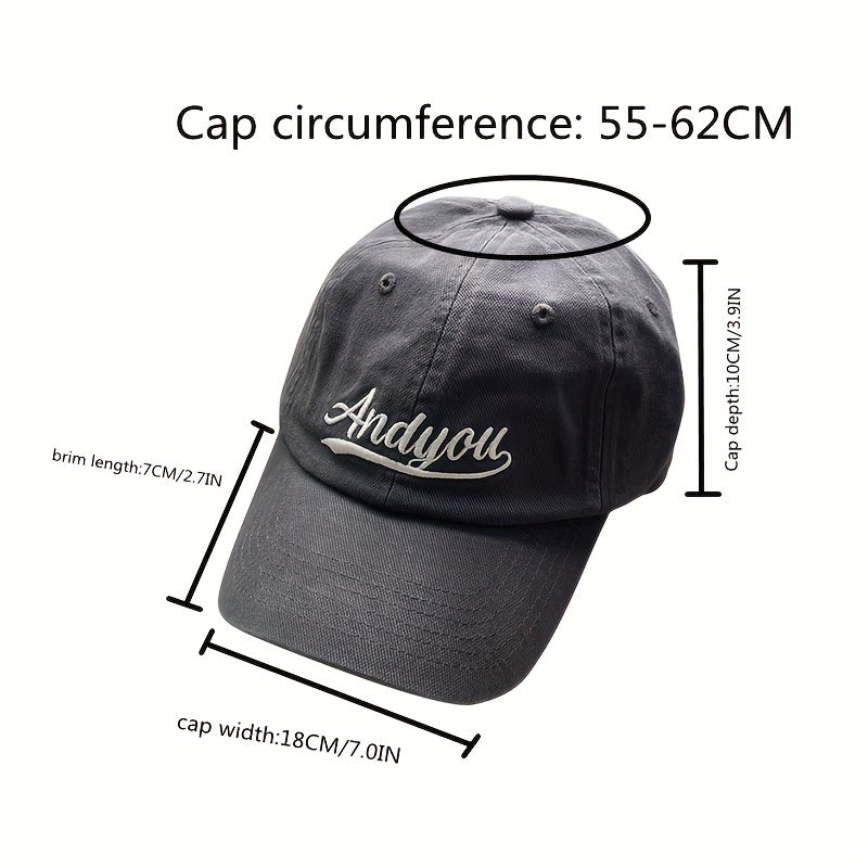 Embroidered Baseball Cap Retro Casual Peaked Cap