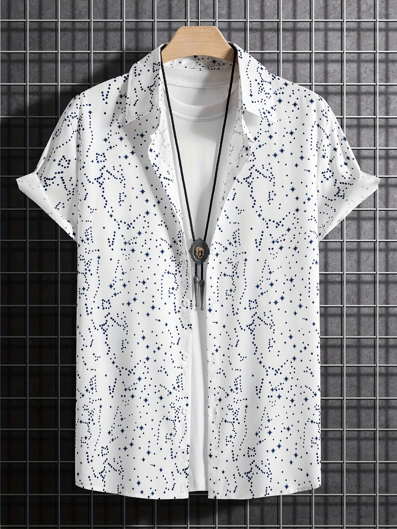 Milky Way Pattern Hawaiian Shirt Men's Casual Short Sleeve Shirt