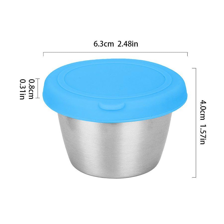 Stainless Steel Sealed Dipping Cup With Silicone Lid