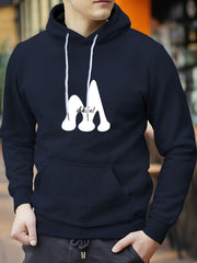 Men's M Print Hoodie Graphic Pullover Hooded Sweatshirt