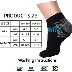 8 Pairs Low Cut Compression Socks for Men & Women 15-20 MmHg