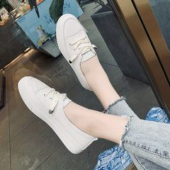 Women's Small Shoes Lace Up Flat Lightweight Sneakers