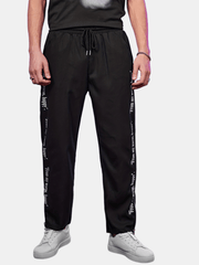 Men's Letter Pants Zipper Drawstring Pocket Casual Trousers