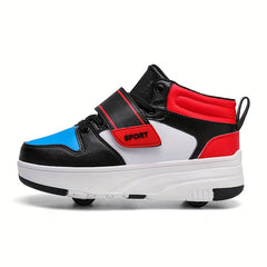 Girl's Roller Shoes with Detachable Wheel Skate Sneakers