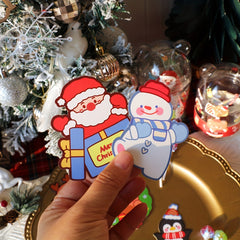50pcs Mixed Christmas Candy Cards DIY Lollipop Holder Cartoon Animal Paper Clips