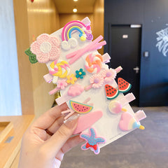 14pcs Colorful Hair Accessories for Kids & Girls Flower Rainbow & Heart