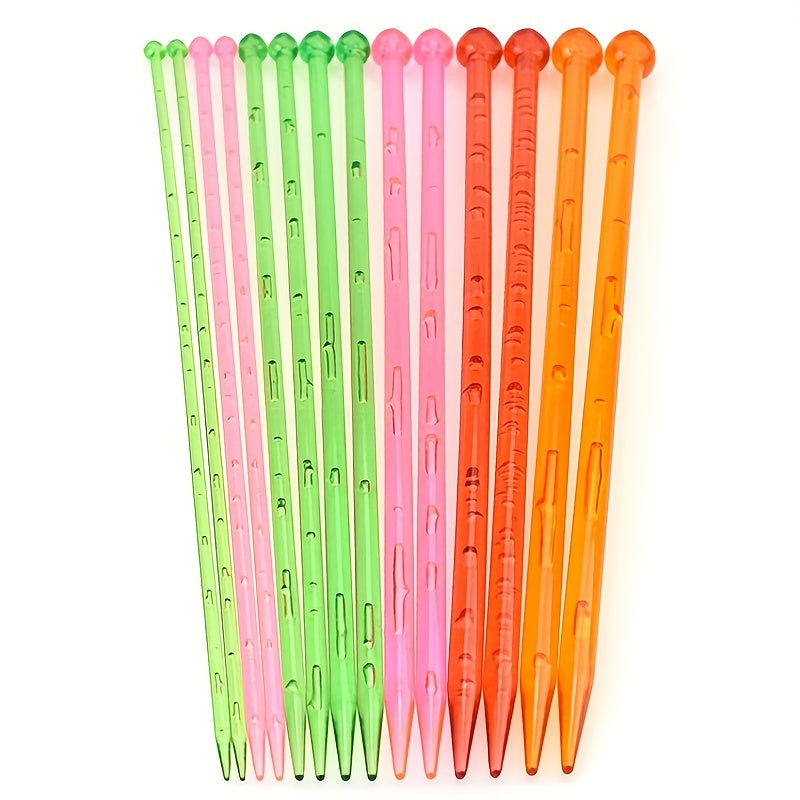 14pcs 4mm 10mm Single Pointed Knitting Needles Set Long Straight