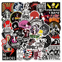Rock Music Stickers Set - 104pcs for Phones, Cups, Computers