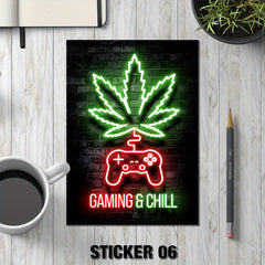 Modern Neon Art Funny Gamer Quotes Stickers