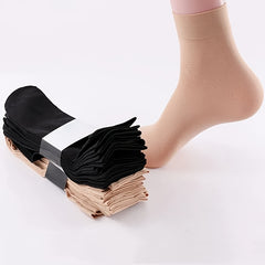 10 Pairs Thin Anti-snag Non-Slip Short Socks Women's Stockings