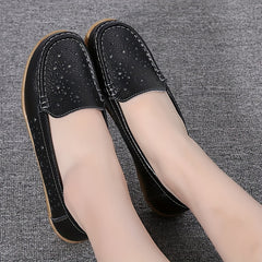 Women's Hollow Out Flat Loafers Soft Sole Slip On Shoes