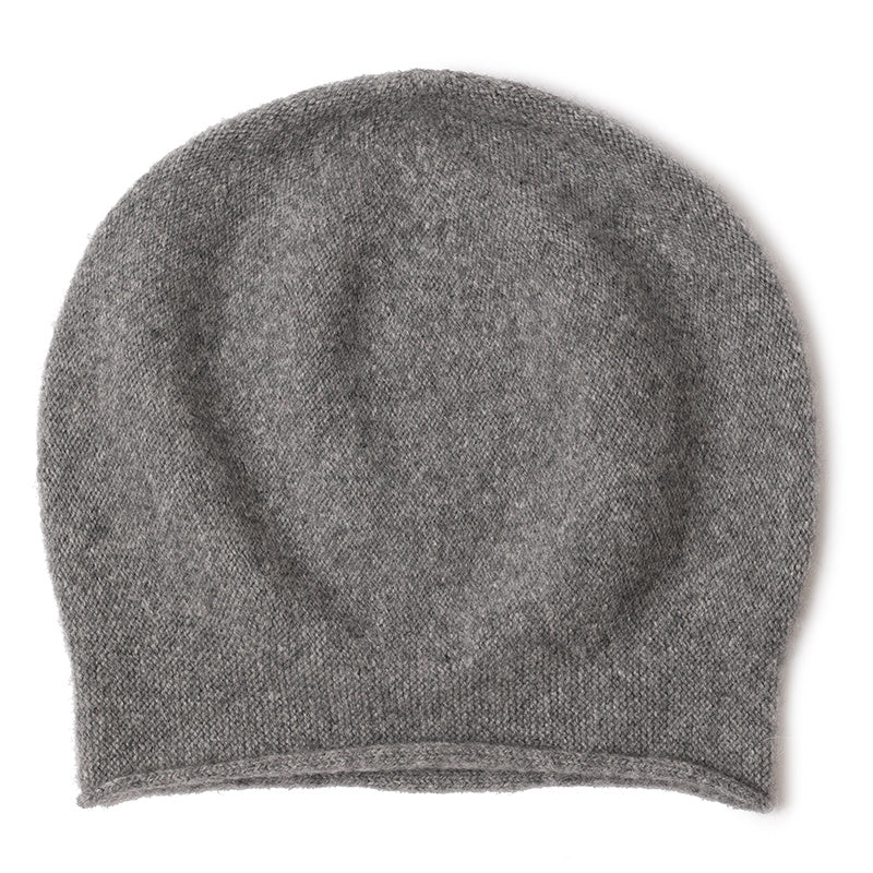 100% Cashmere Beanie Winter Hats Solid Knit Unisex Hat