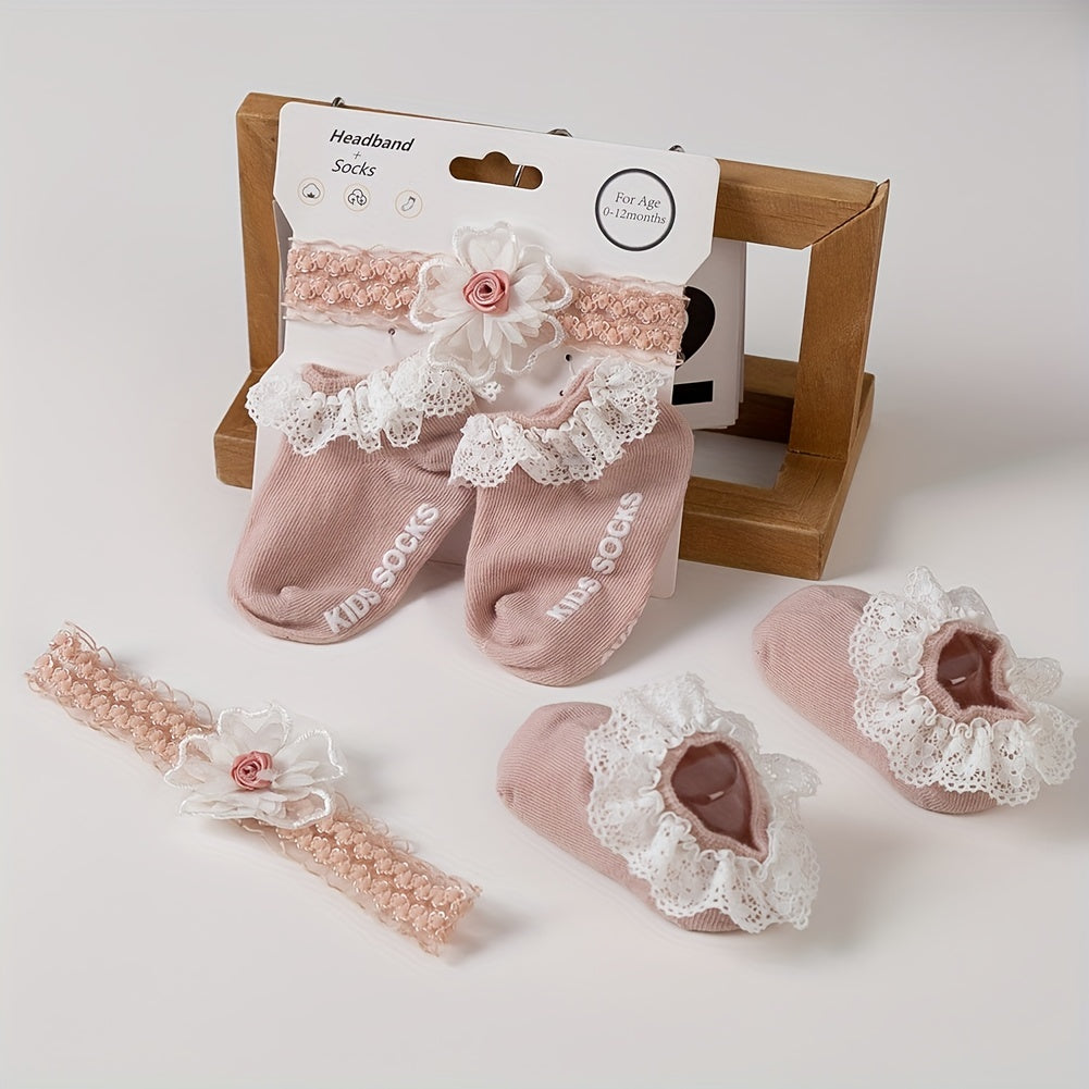 Princess Socks & Headband Set for Baby Girls 0-12 Months