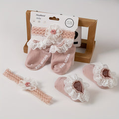 Princess Socks & Headband Set for Baby Girls 0-12 Months