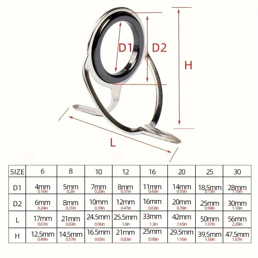 75pcs Stainless Steel Frame Ceramic Ring Fishing Rod Tip Repair Kit