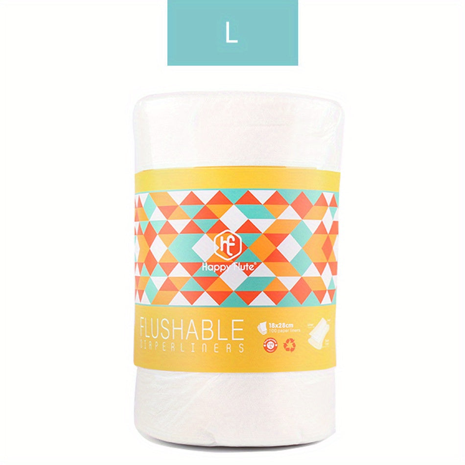 Happy Flute Biodegradable Flushable Diaper Liners 100 Sheets