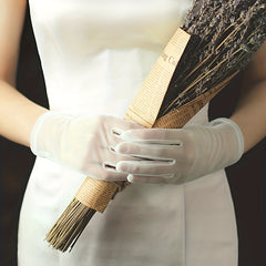 Mesh Short Gloves Thin Mesh Gloves Wedding Prom Women's Accessories