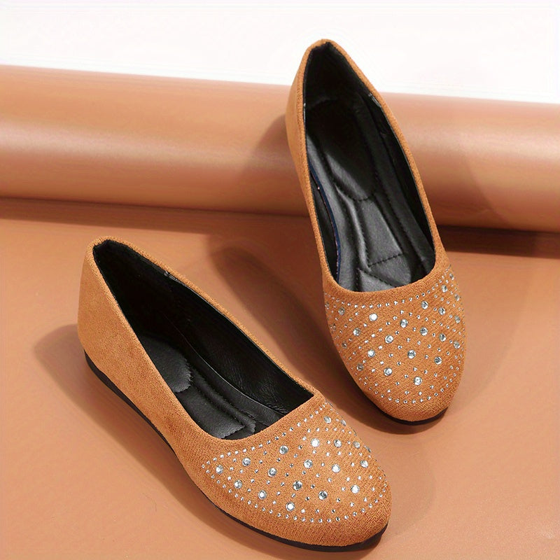 Rhinestone Flat Shoes Slip On Low Top Casual Non slip Shoes