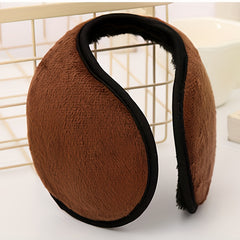 Men's Plush Fleece Winter Ear Warmers Soft Fuzzy Lining Brown Navy Gray
