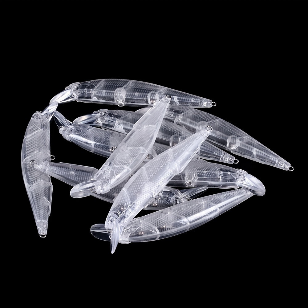 10pcs 12g Unpainted Minnow Lures DIY Fishing Tackle