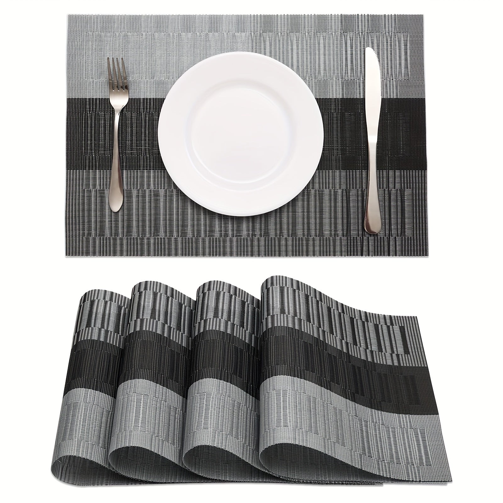 Square Placemats Set of 6 Non Slip Washable Table Mats