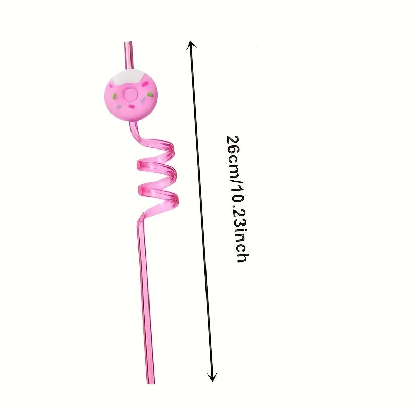 8pcs Donut Straws Party Favors Girls Donut Party Supplies