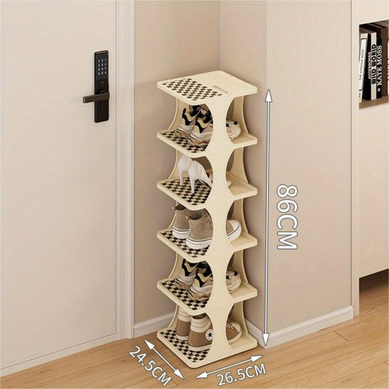 Slim Shoe Rack Plastic Door Back Shoe Storage Rack Space Saving