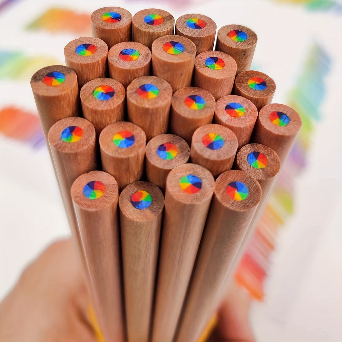 7 Colors Log Rainbow Core Pencil Wooden Pencil