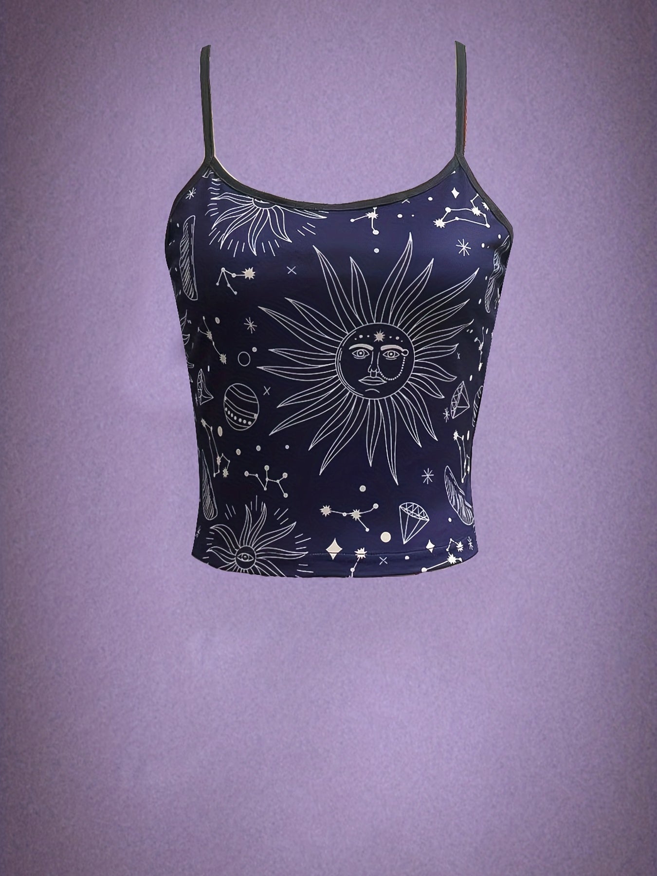 Moon & Sun Spaghetti Strap Top Sleeveless Cami