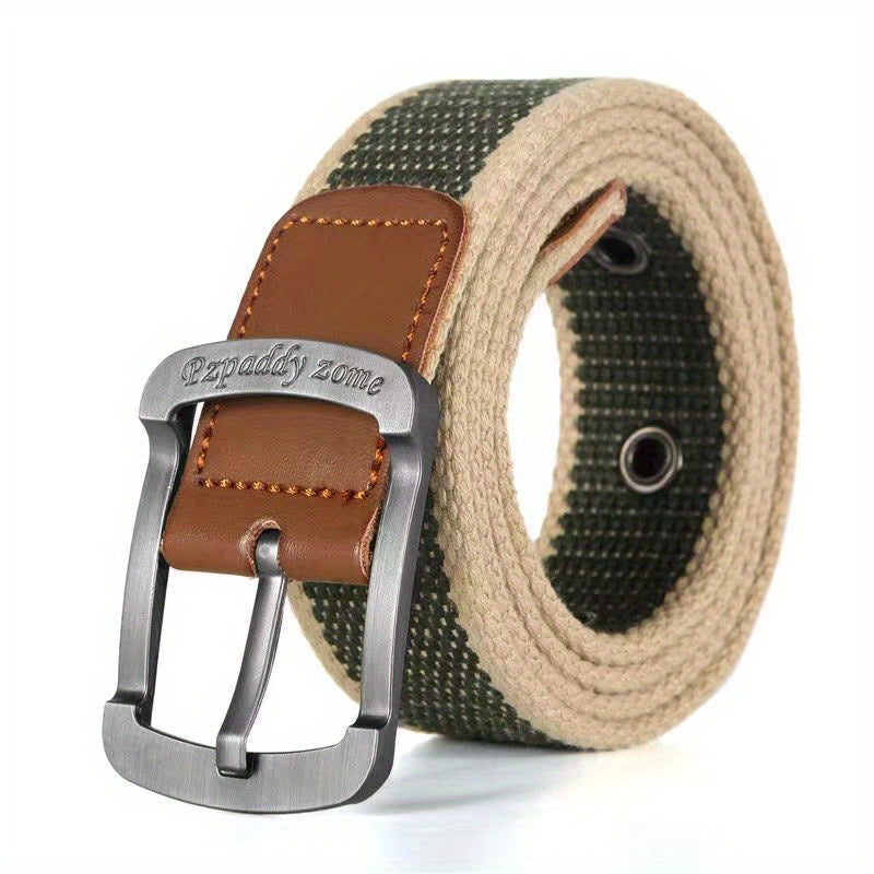 Men's Nylon Canvas Work Belt Metal Buckle Outdoor Leisure Wear