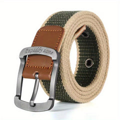 Men's Nylon Canvas Work Belt Metal Buckle Outdoor Leisure Wear