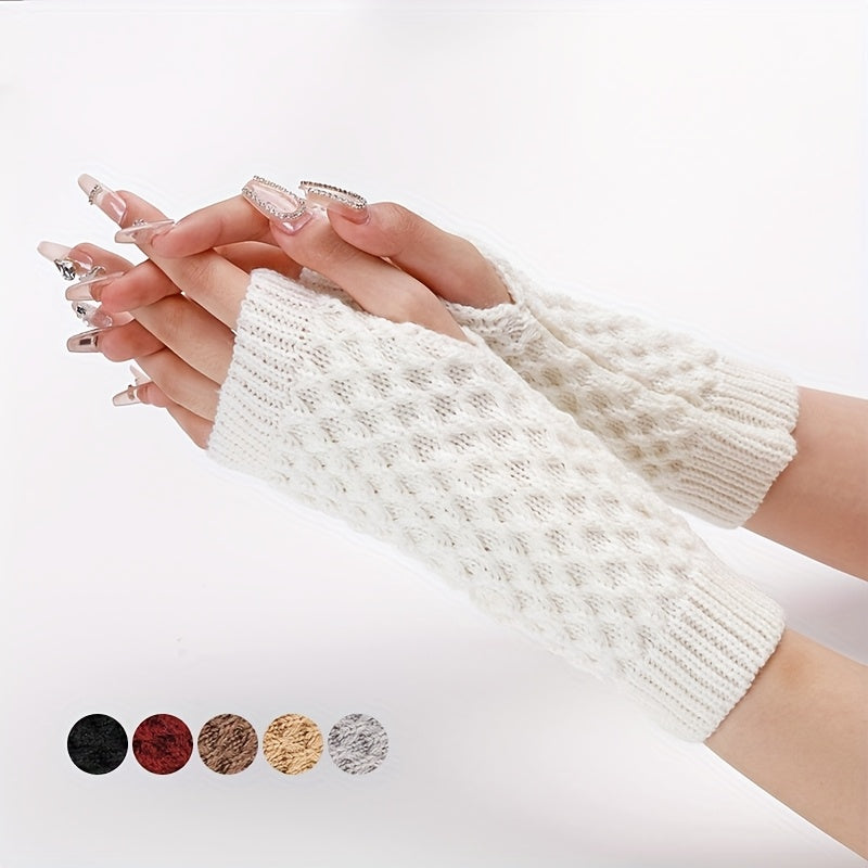 Pineapple Flower Knit Gloves Arm Sleeves for Women