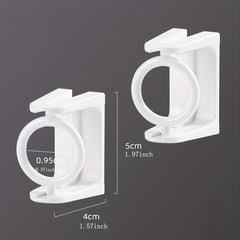 2Pcs Rotatable Transparent Shower Curtain Hook Rod Fixed Bracket Support