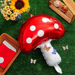 3pcs Mushroom Foil Balloons Fun Mushroom Party Decoration